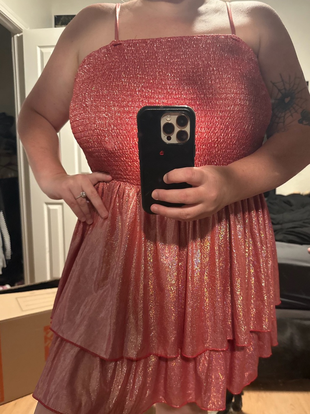 Beautiful sparkly red dress from Wedtrend